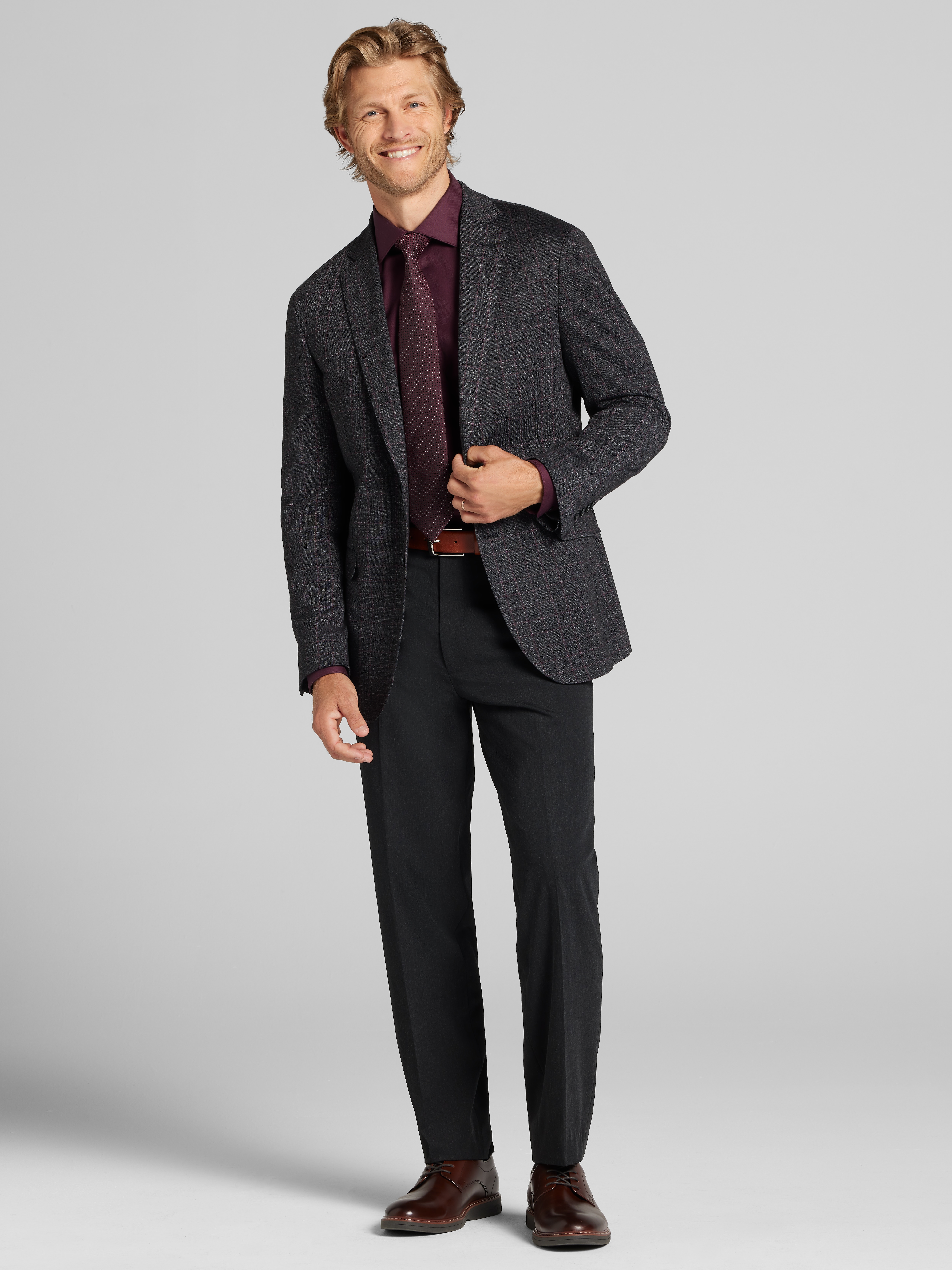 Slim Fit Plaid Sports Coat