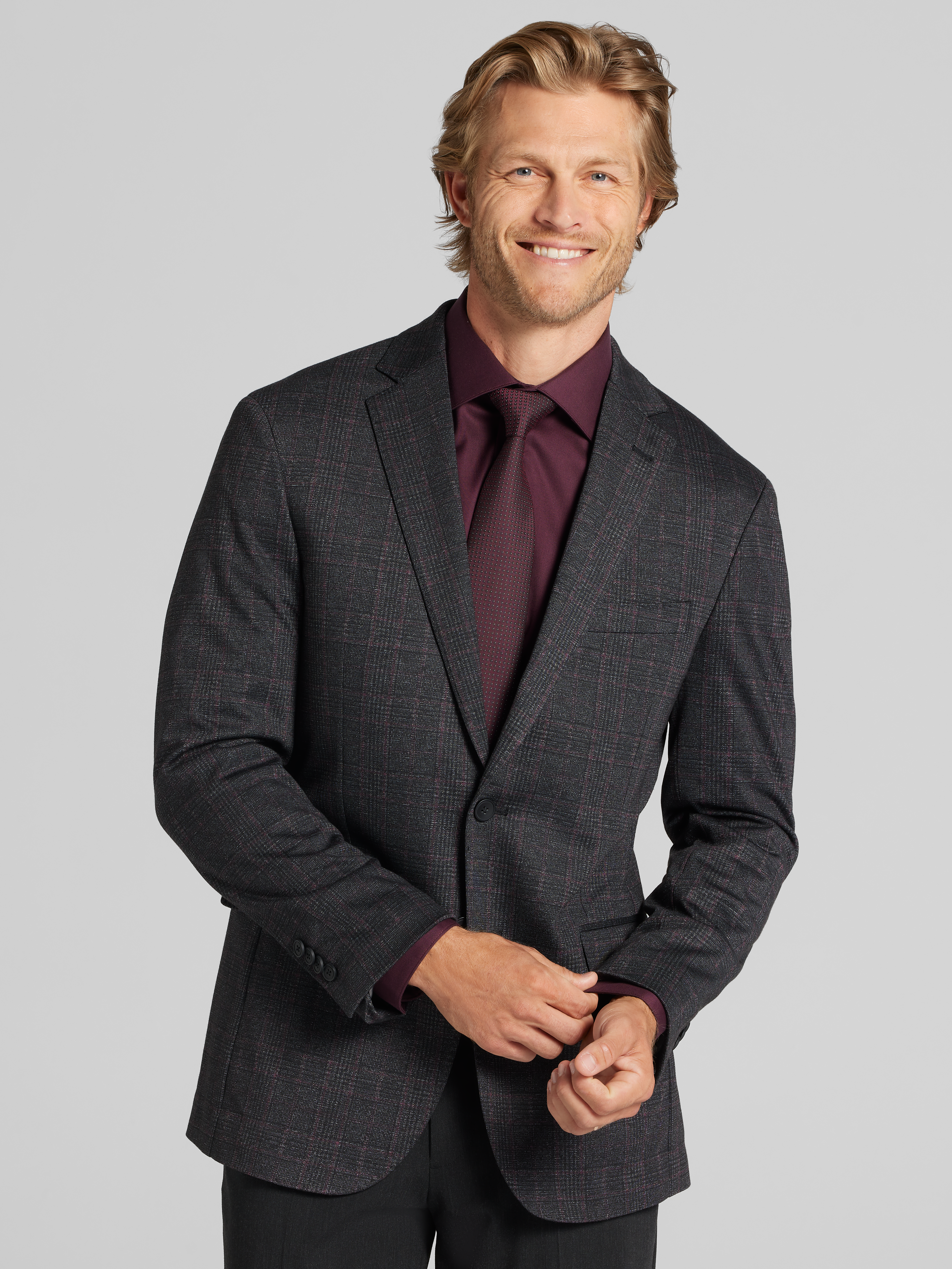 Slim Fit Plaid Sports Coat