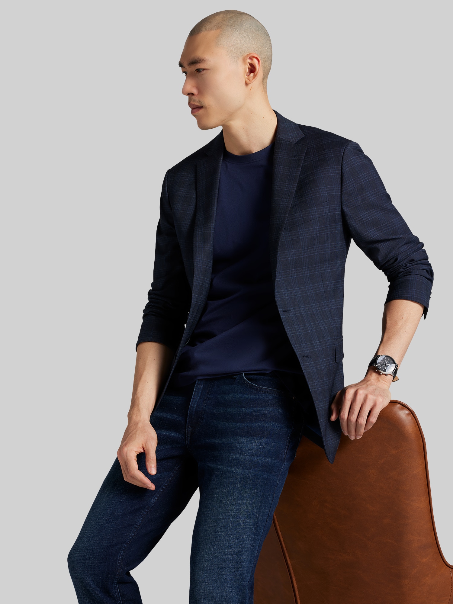 Slim Fit Plaid Sport Coat