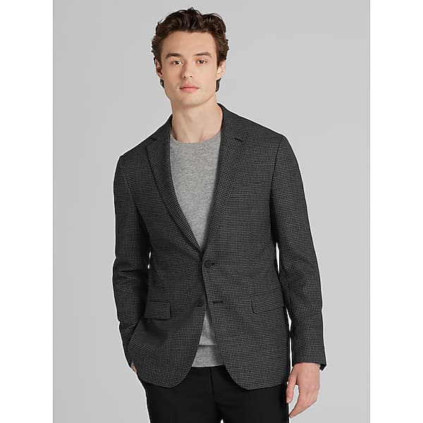 Awearness Kenneth Cole Men's Slim Fit Houndstooth Sport Coat Black Houndstooth - Size: 40 Regular TMW17KW40224