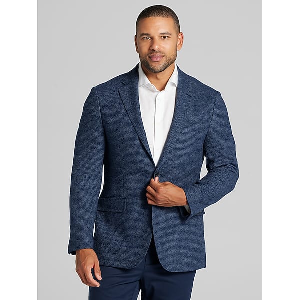Joseph Abboud Men's Classic Fit Check Sport Coat Blue Check - Size: 44 Regular