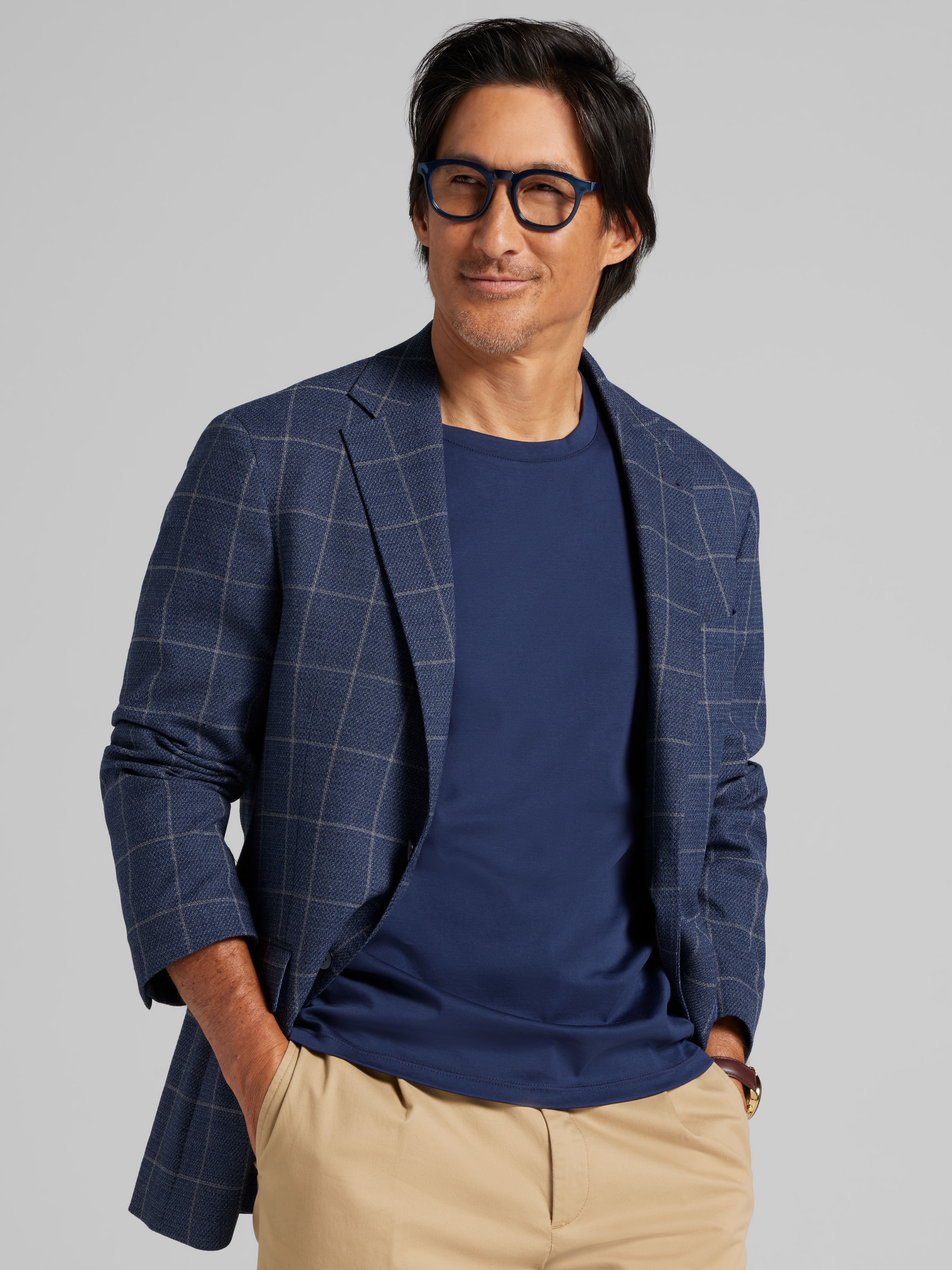 Classic Fit Windowpane Plaid Sport Coat