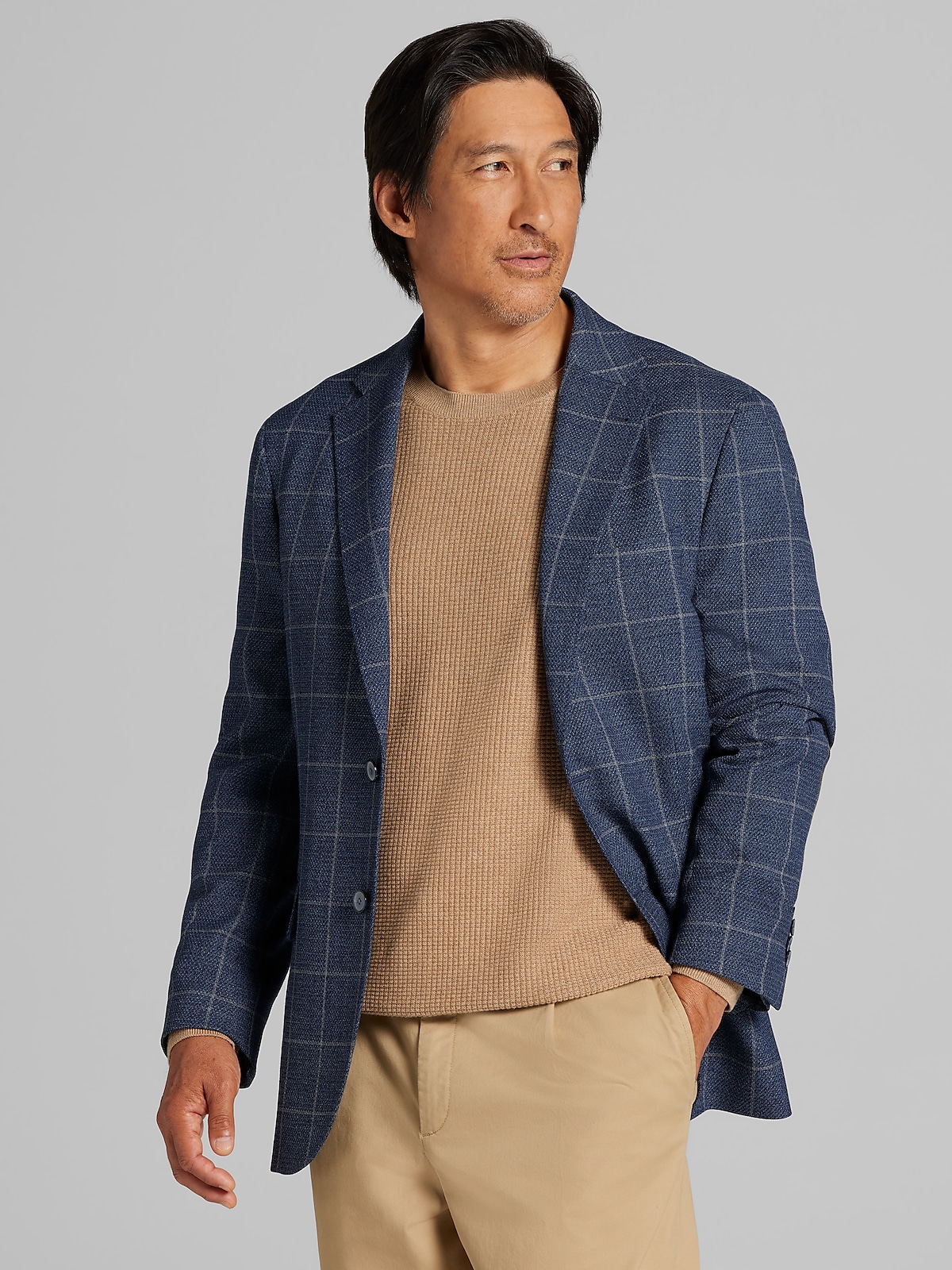 Joseph Abboud Classic Fit Windowpane Sport Coat, Indigo Windowpane
