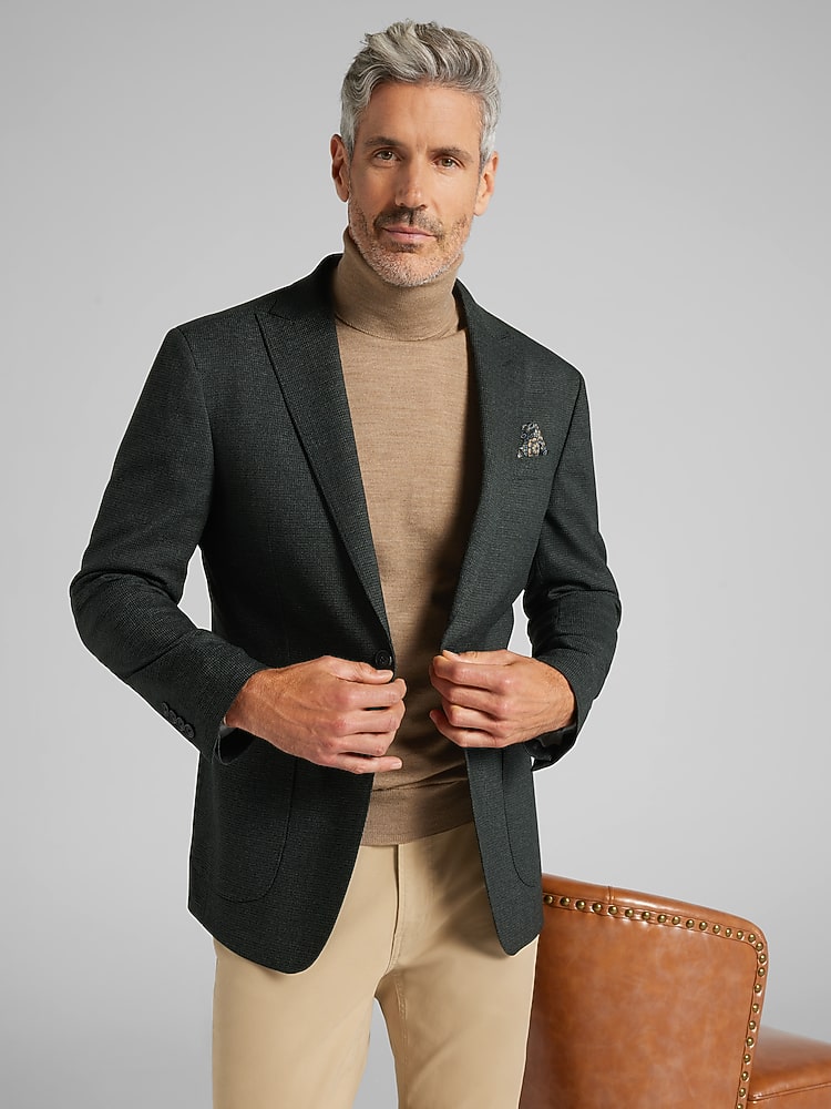 Awearness Kenneth Cole Modern Fit Tic Sport Coat, Olive Tic