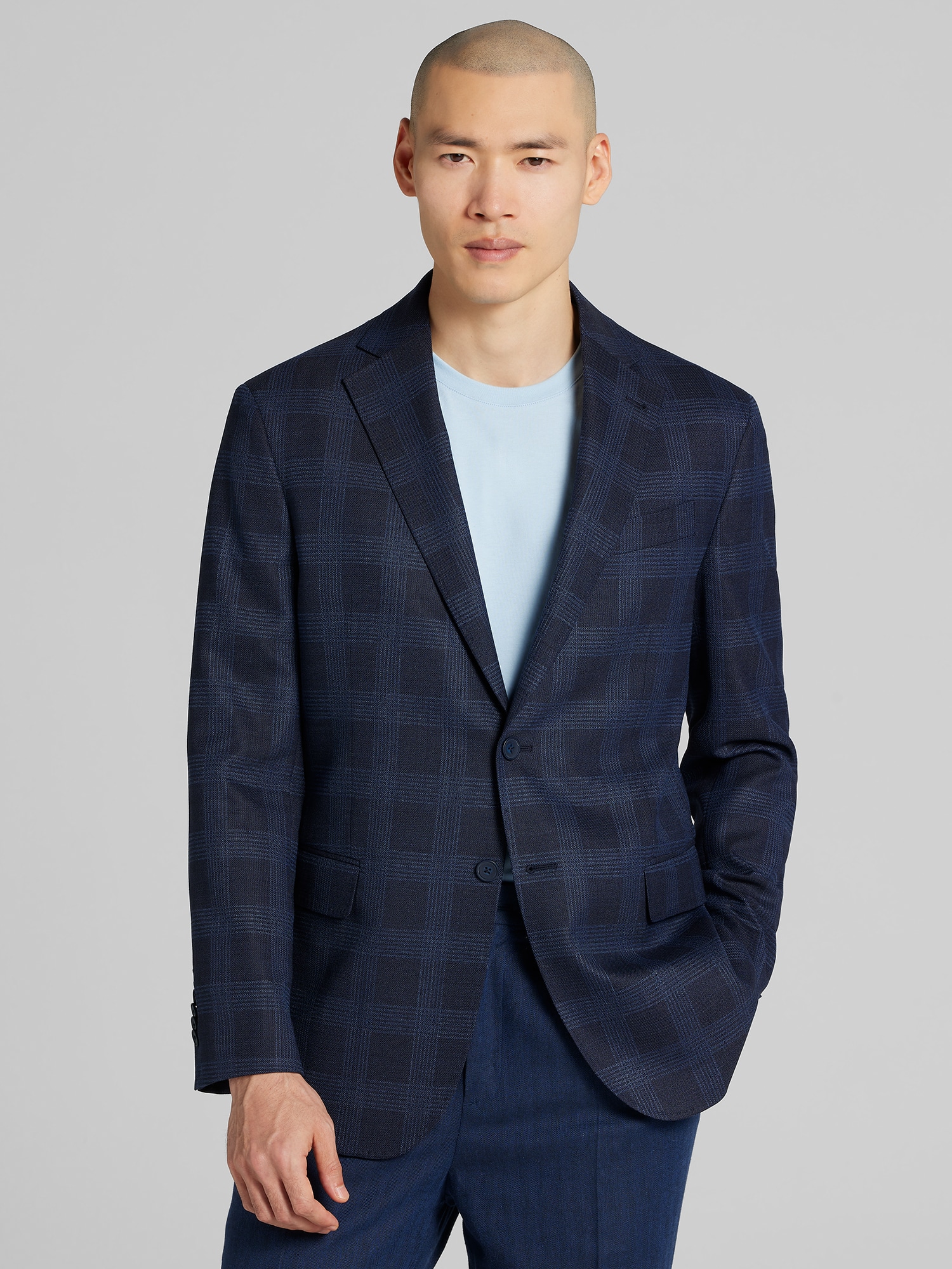 Modern Fit Plaid Sport Coat
