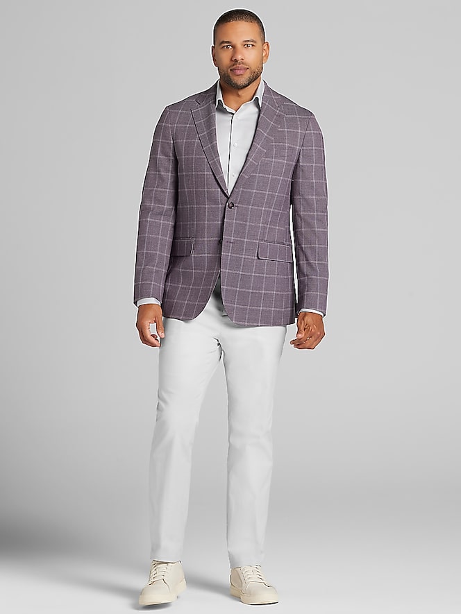 Joseph Abboud Classic Fit Windowpane Plaid Sport Coat