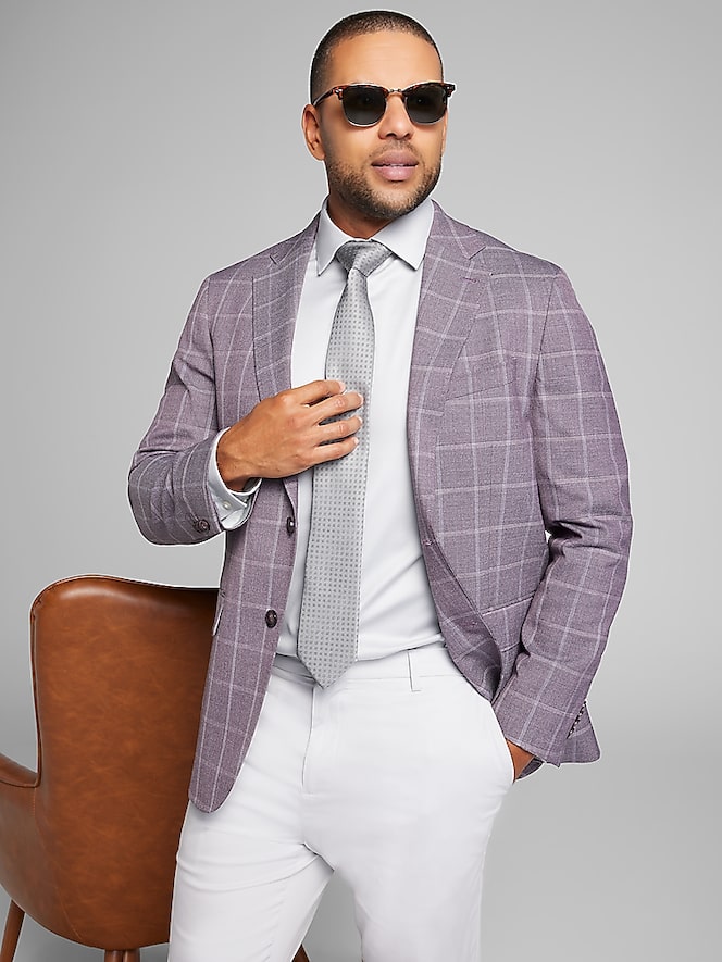 Joseph Abboud Classic Fit Windowpane Plaid Sport Coat