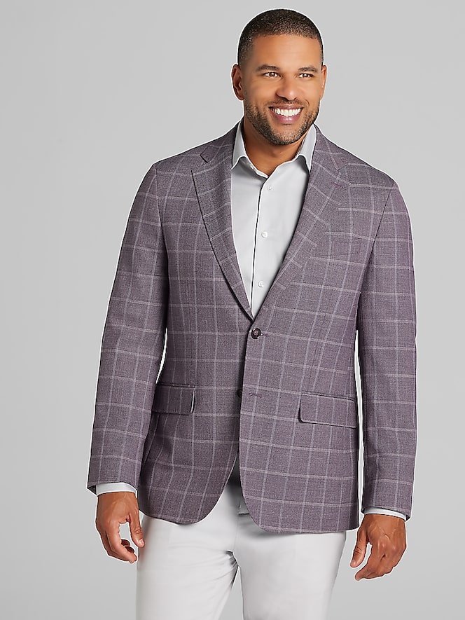 Joseph Abboud Classic Fit Windowpane Plaid Sport Coat