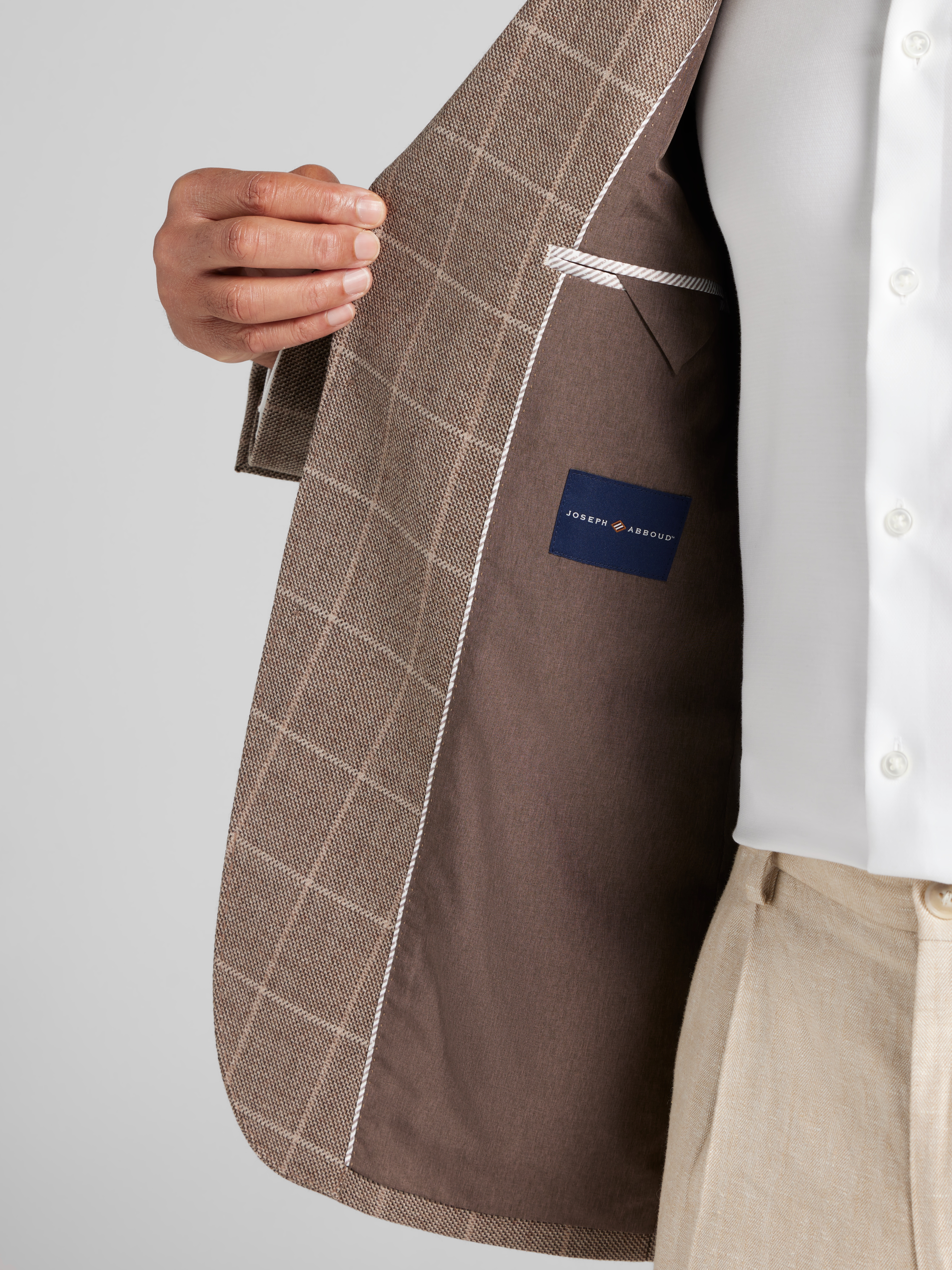 Modern Fit Windowpane Plaid Sport Coat