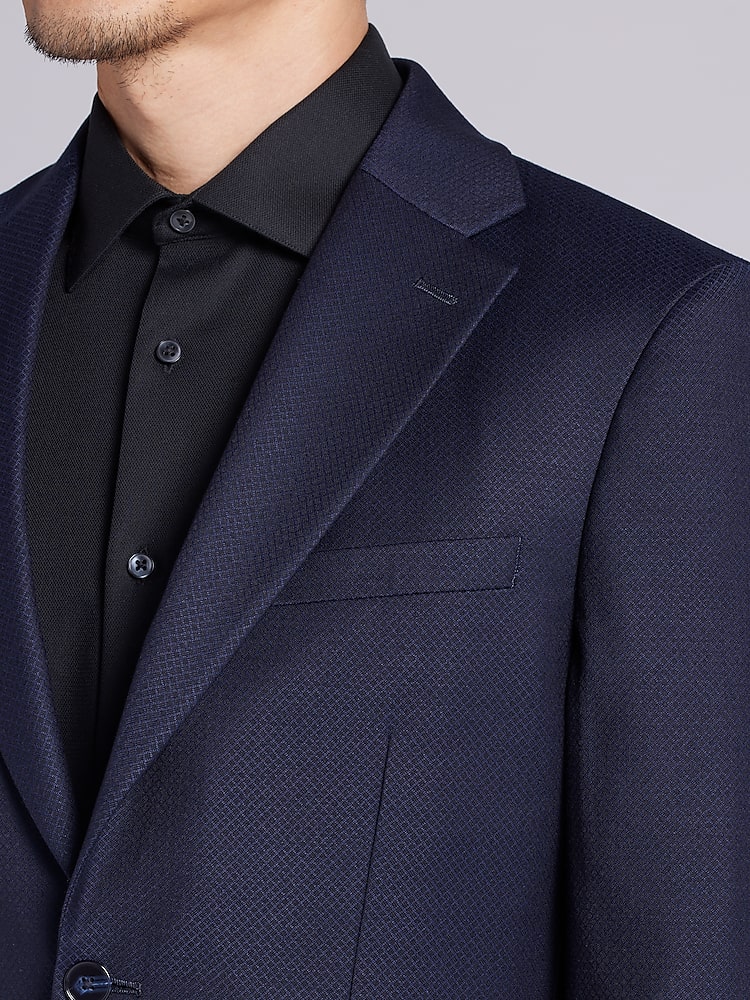 mens slim fit dress coats Men's Slim Fit Waffle Performance Stretch Solid Sport Coat Black XX-LARGE main image 1