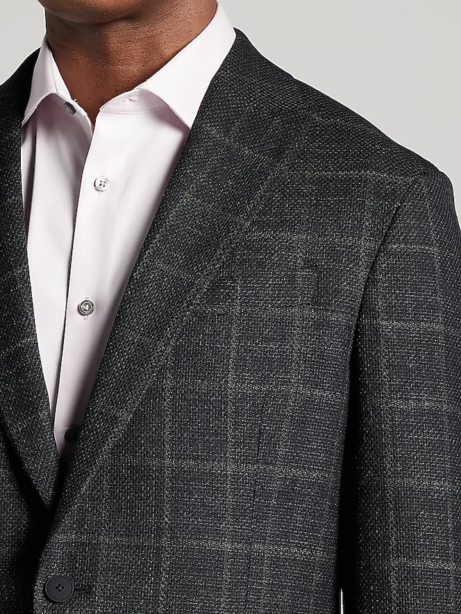 Awearness Kenneth Cole CHILLFLEX Modern Fit Windowpane Plaid Sport Coat