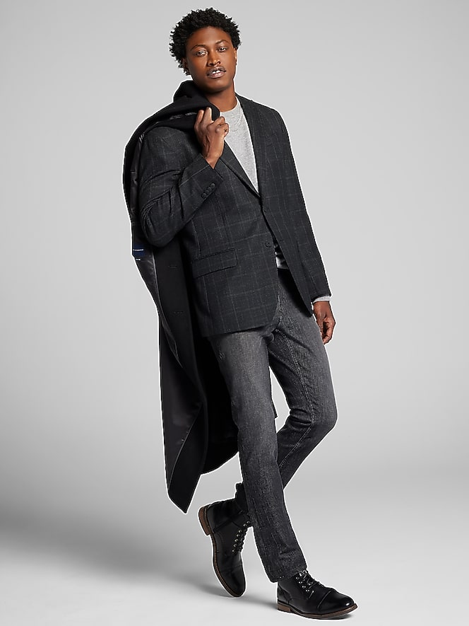 Awearness Kenneth Cole CHILLFLEX Modern Fit Windowpane Plaid Sport Coat