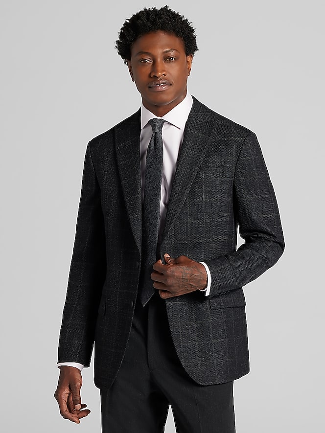 Awearness Kenneth Cole CHILLFLEX Modern Fit Windowpane Plaid Sport Coat