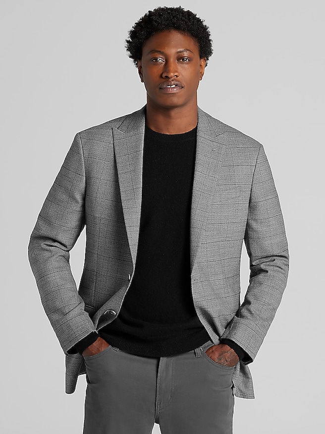 Men's CHILLFLEX Modern Fit Plaid Premium Wool Blend Sport Coat