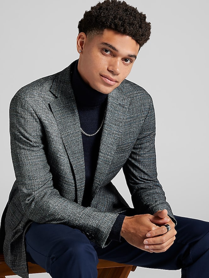 Awearness Kenneth Cole Slim Fit Plaid Sport Coat