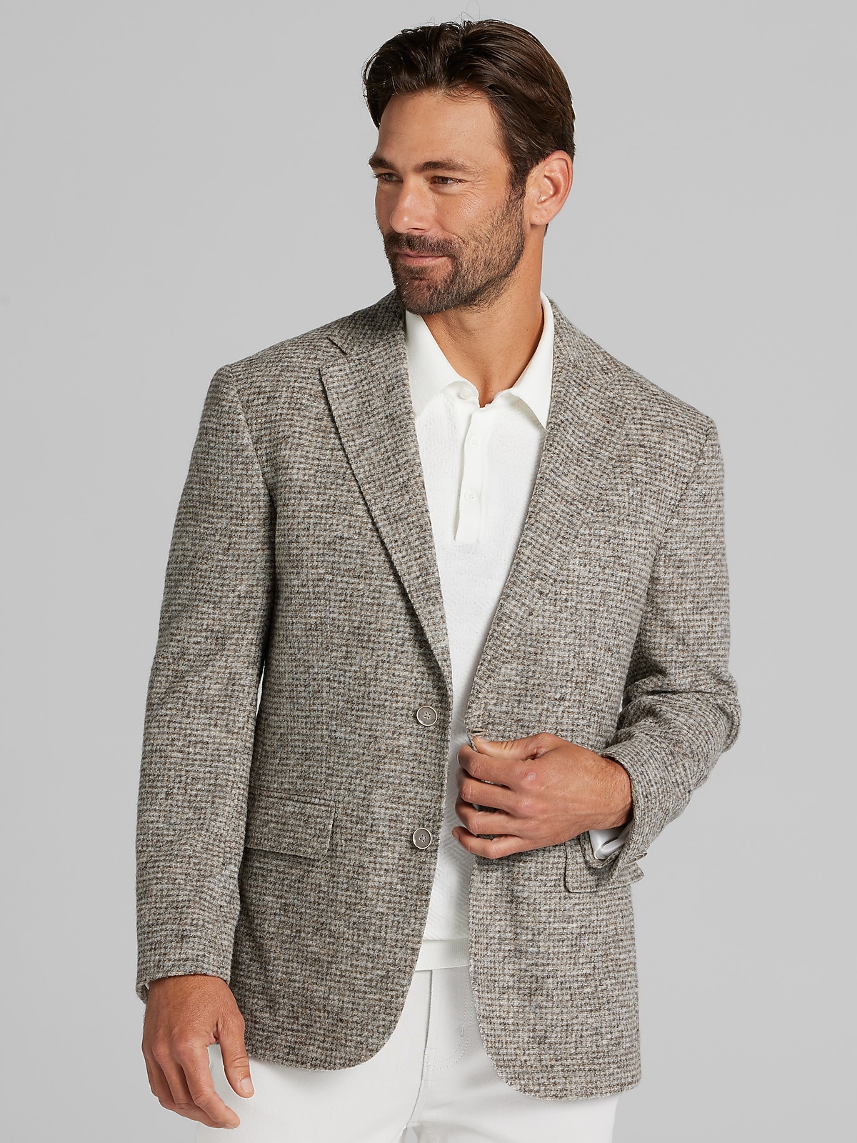 Joseph Abboud Modern Fit Sport Coat, Taupe Check - Brown | Men's