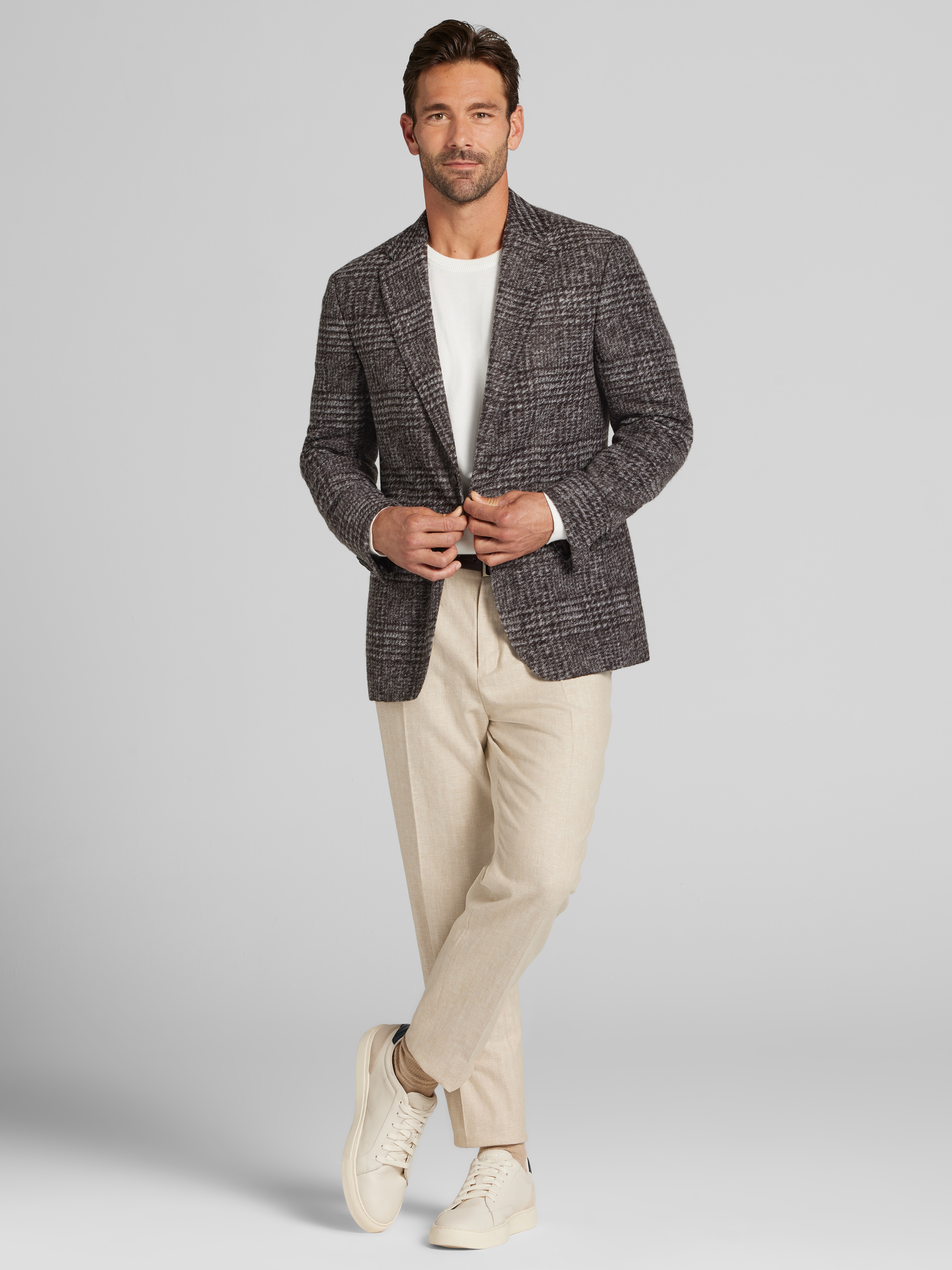 Modern Fit Plaid Sport Coat
