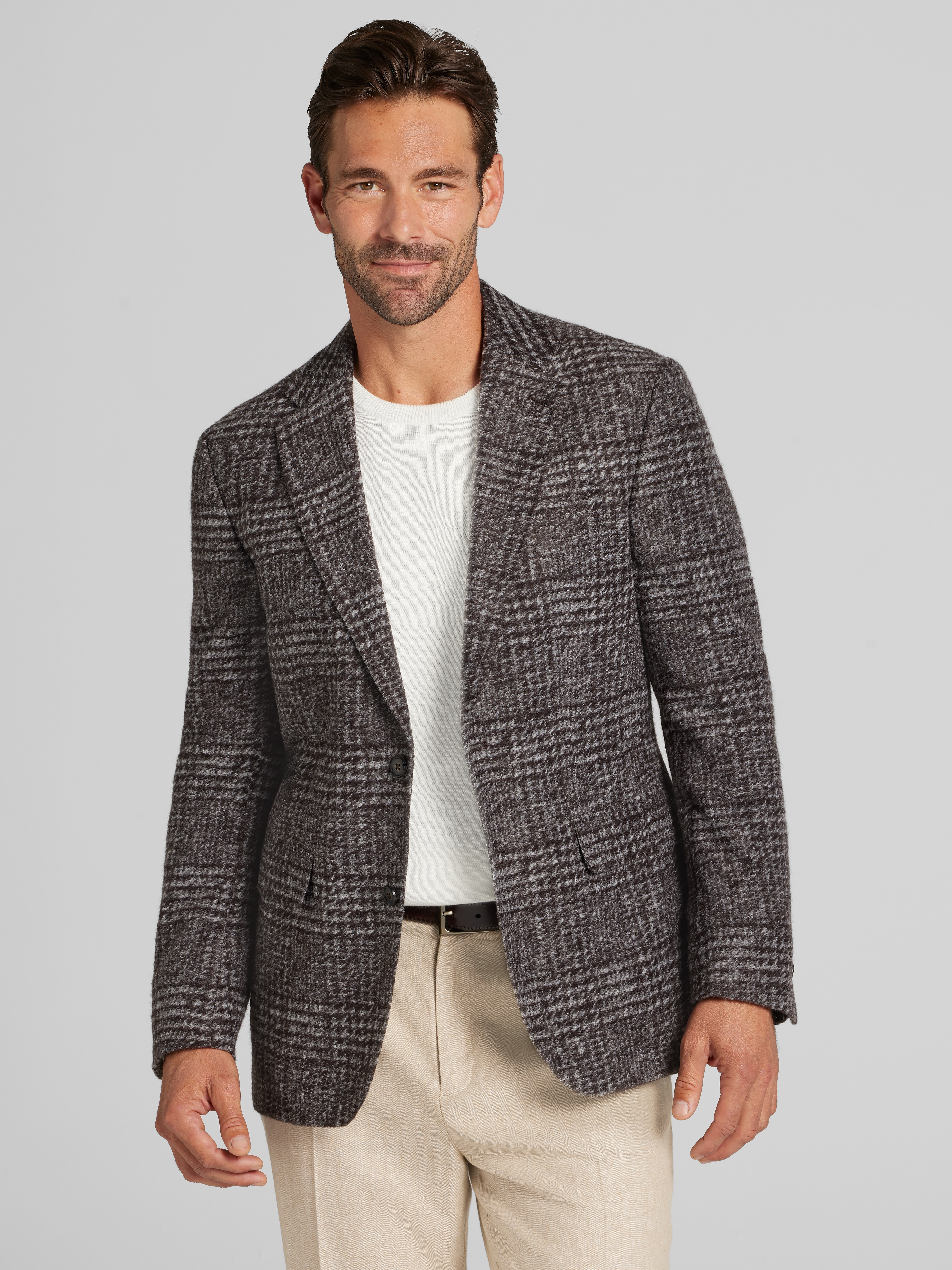 Modern Fit Plaid Sport Coat