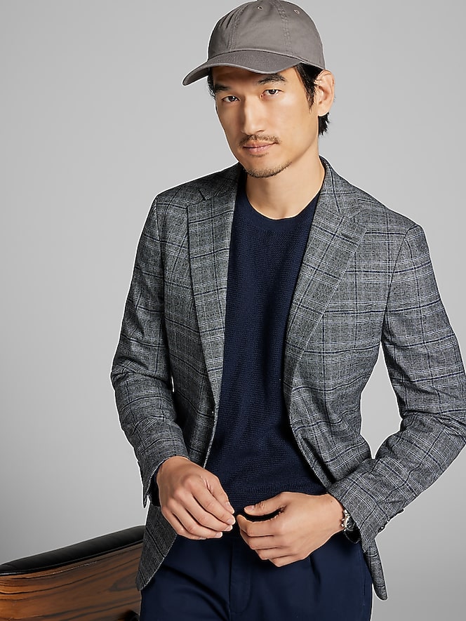 Calvin Klein Slim Fit Plaid Sport Coat