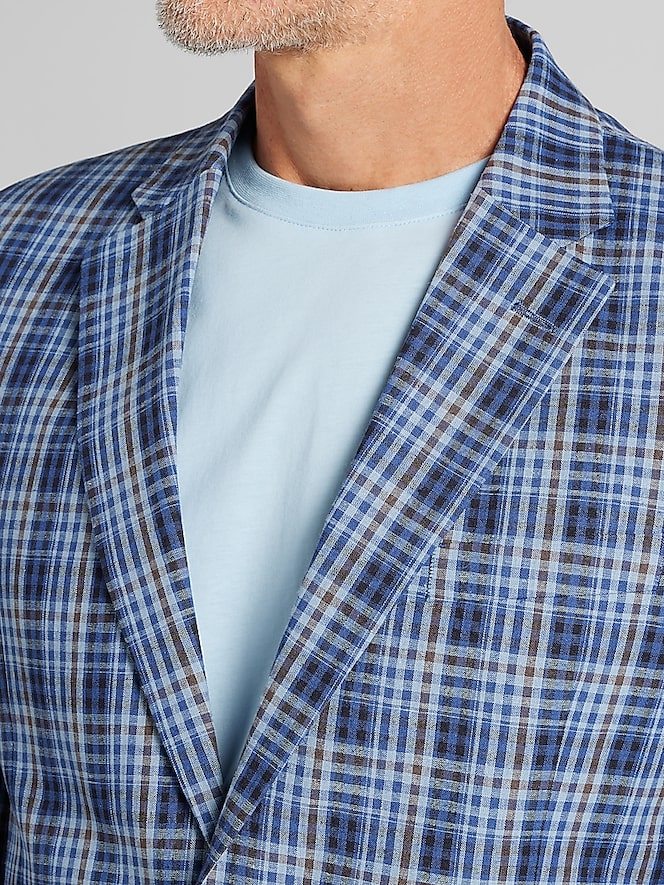 Nautica Modern Fit Tweed Plaid Sport Coat