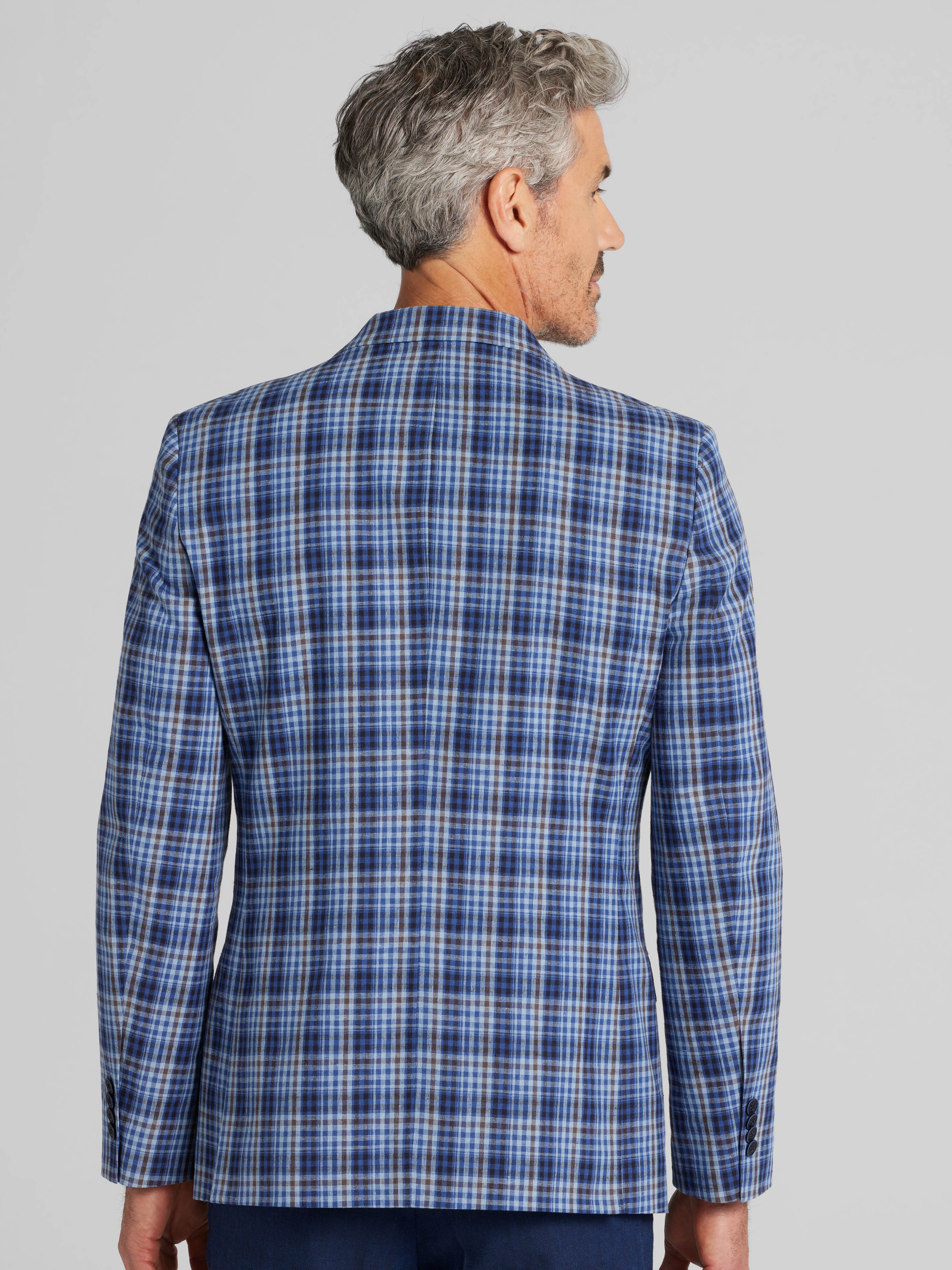 Modern Fit Tweed Plaid Sport Coat