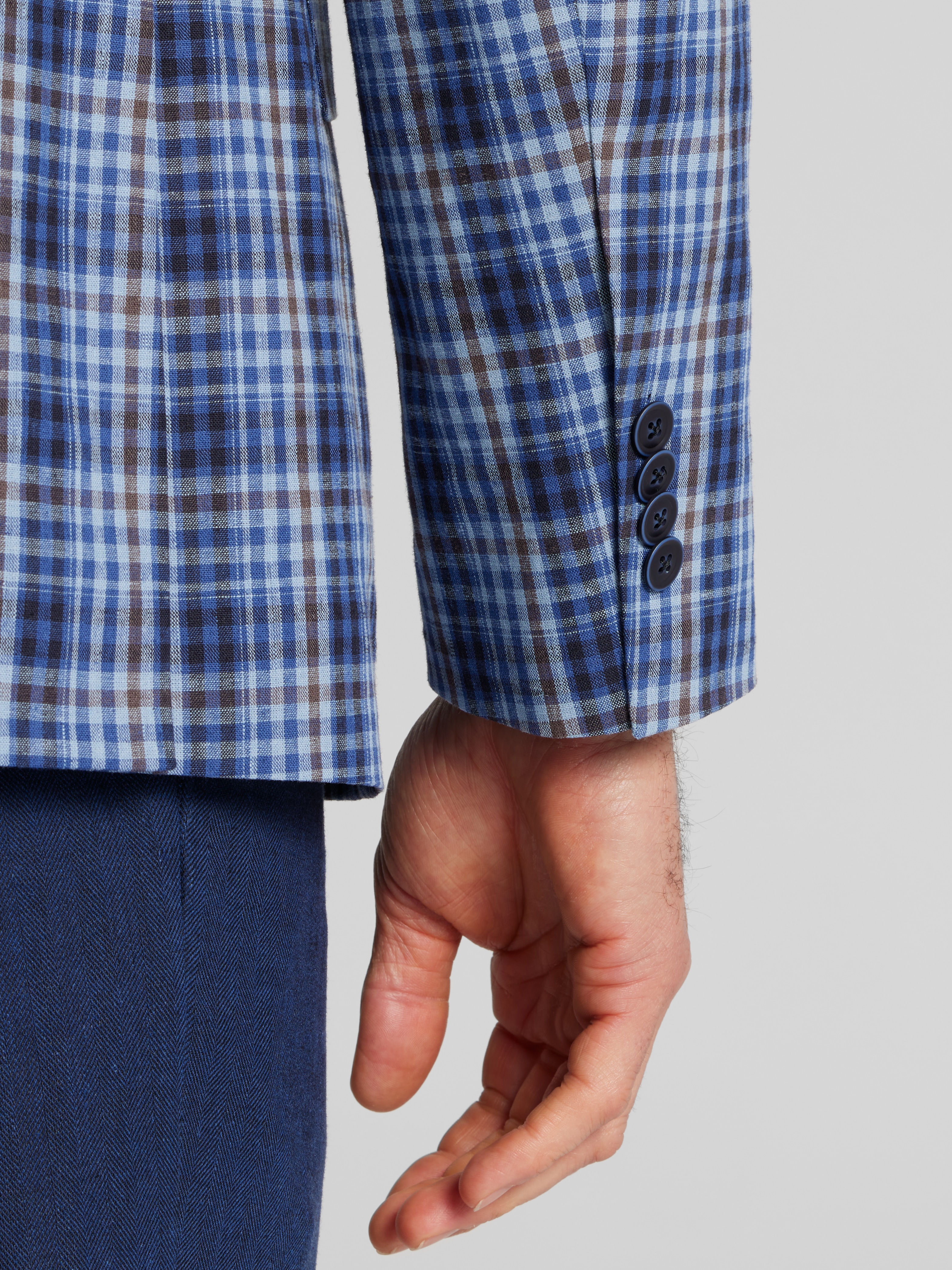 Modern Fit Tweed Plaid Sport Coat