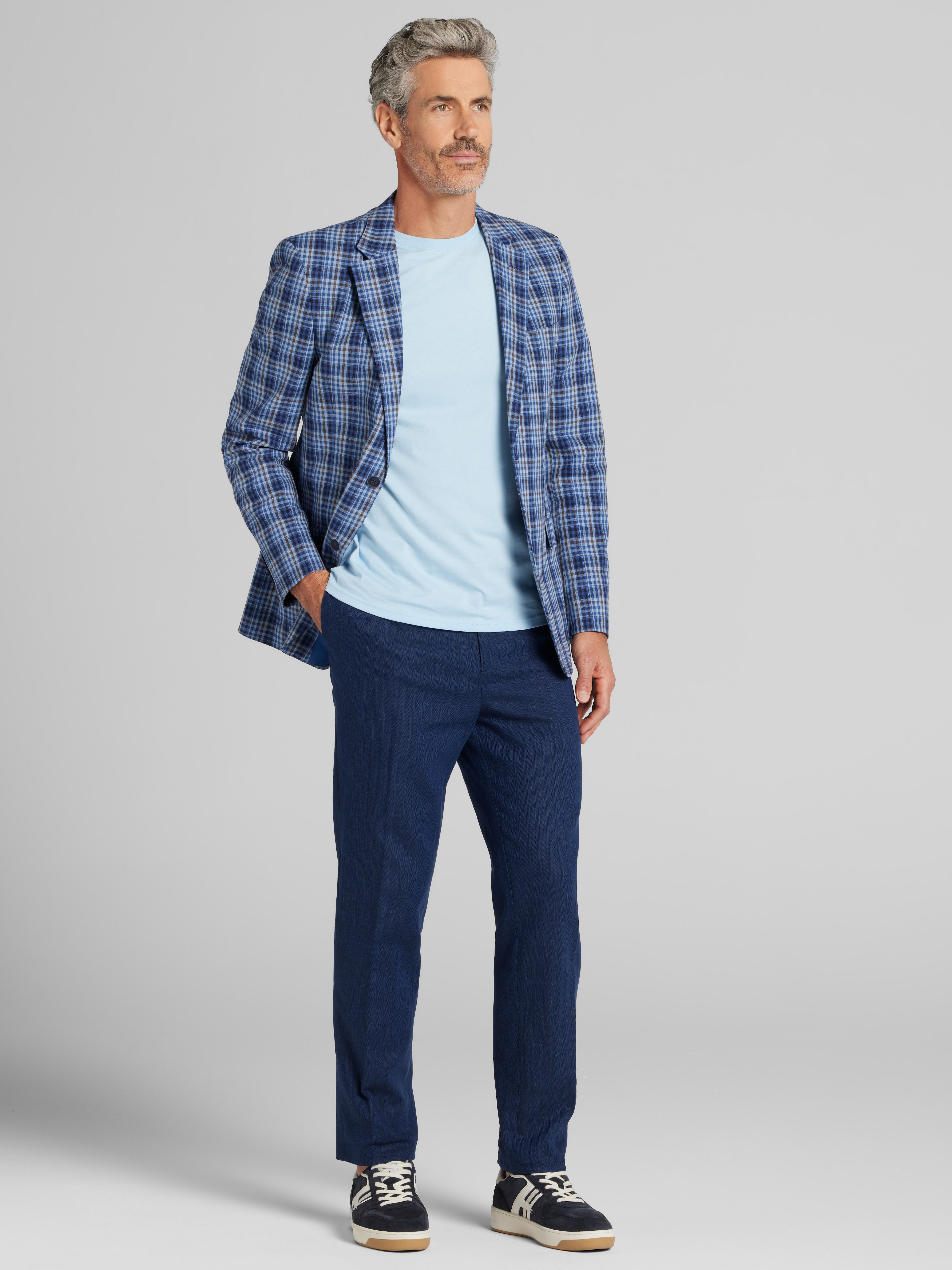 Modern Fit Tweed Plaid Sport Coat