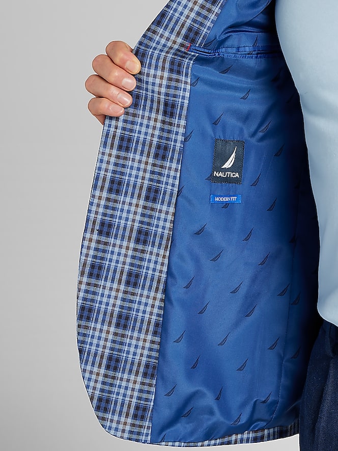 Nautica Modern Fit Tweed Plaid Sport Coat