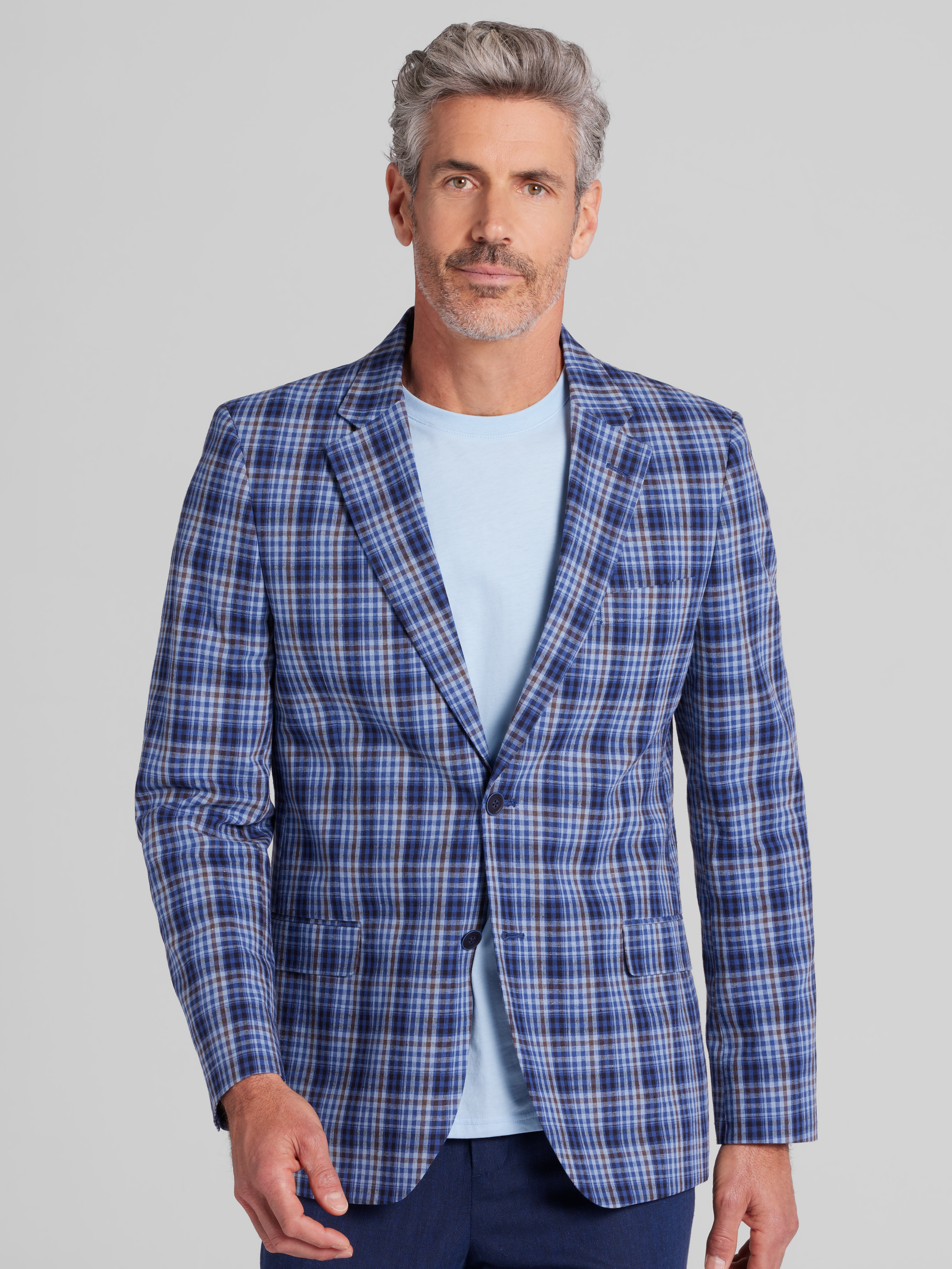 Modern Fit Tweed Plaid Sport Coat