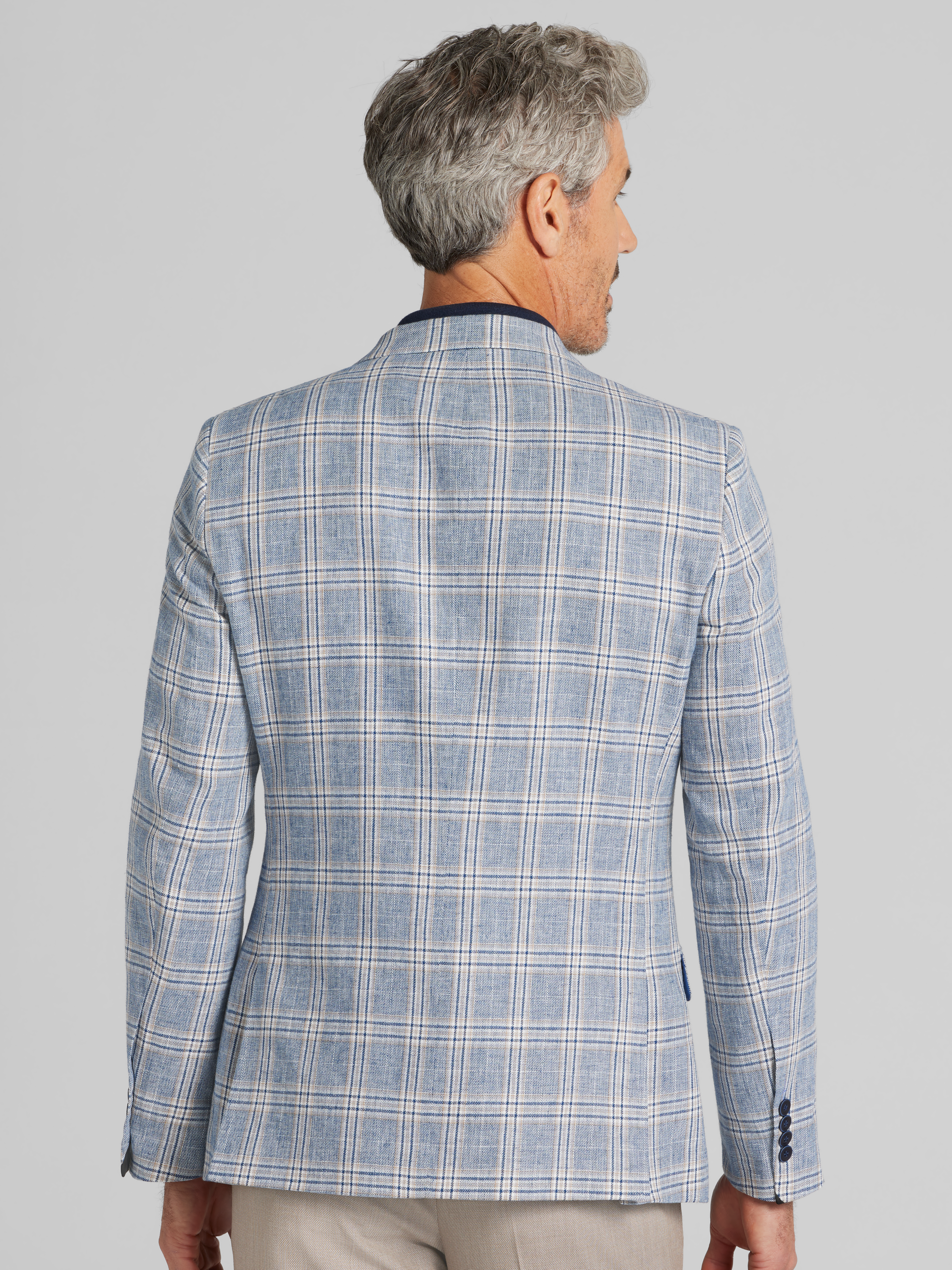 Modern Fit Tweed Plaid Sport Coat