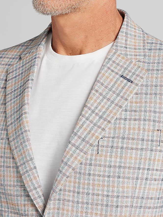Nautica Modern Fit Fancy Tweed Plaid Sport Coat