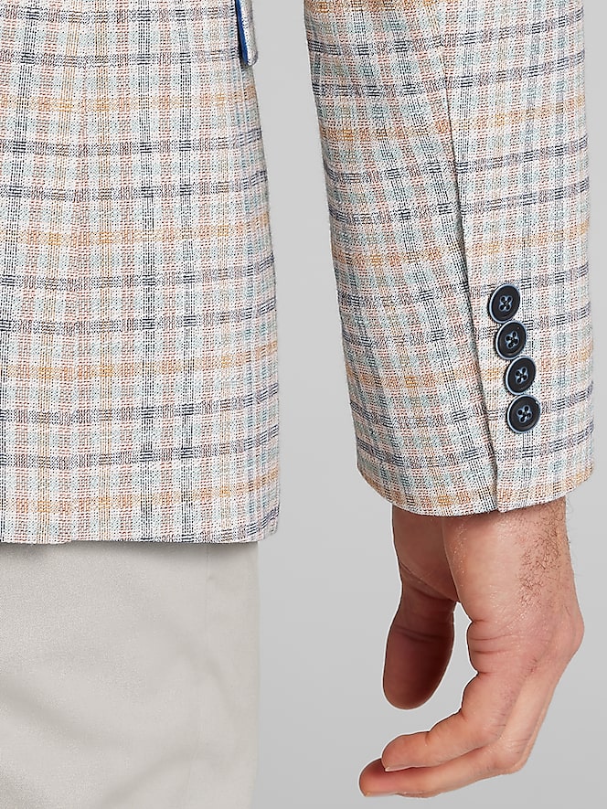 Nautica Modern Fit Fancy Tweed Plaid Sport Coat
