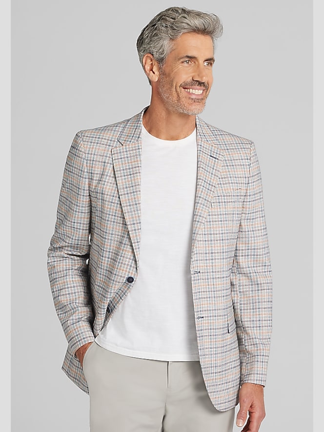 Nautica Modern Fit Fancy Tweed Plaid Sport Coat