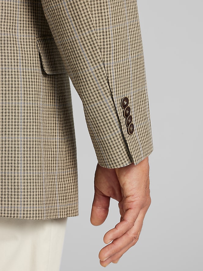 Nautica Modern Fit Plaid Linen Blend Sport Coat