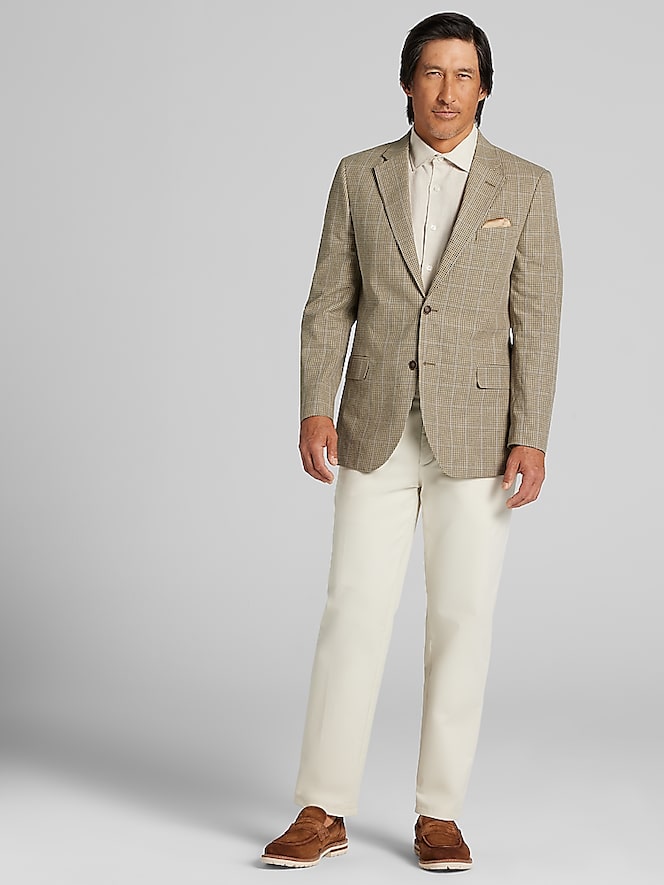 Nautica Modern Fit Plaid Linen Blend Sport Coat
