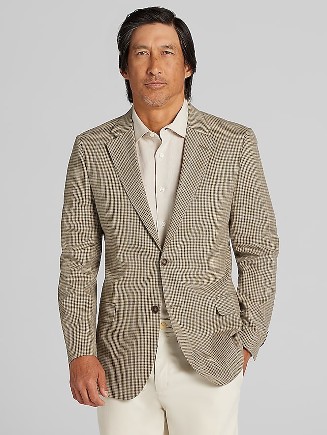 Nautica Modern Fit Plaid Linen Blend Sport Coat