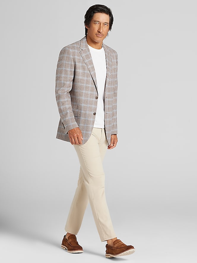 Nautica Modern Fit Fancy Tweed Plaid Sport Coat