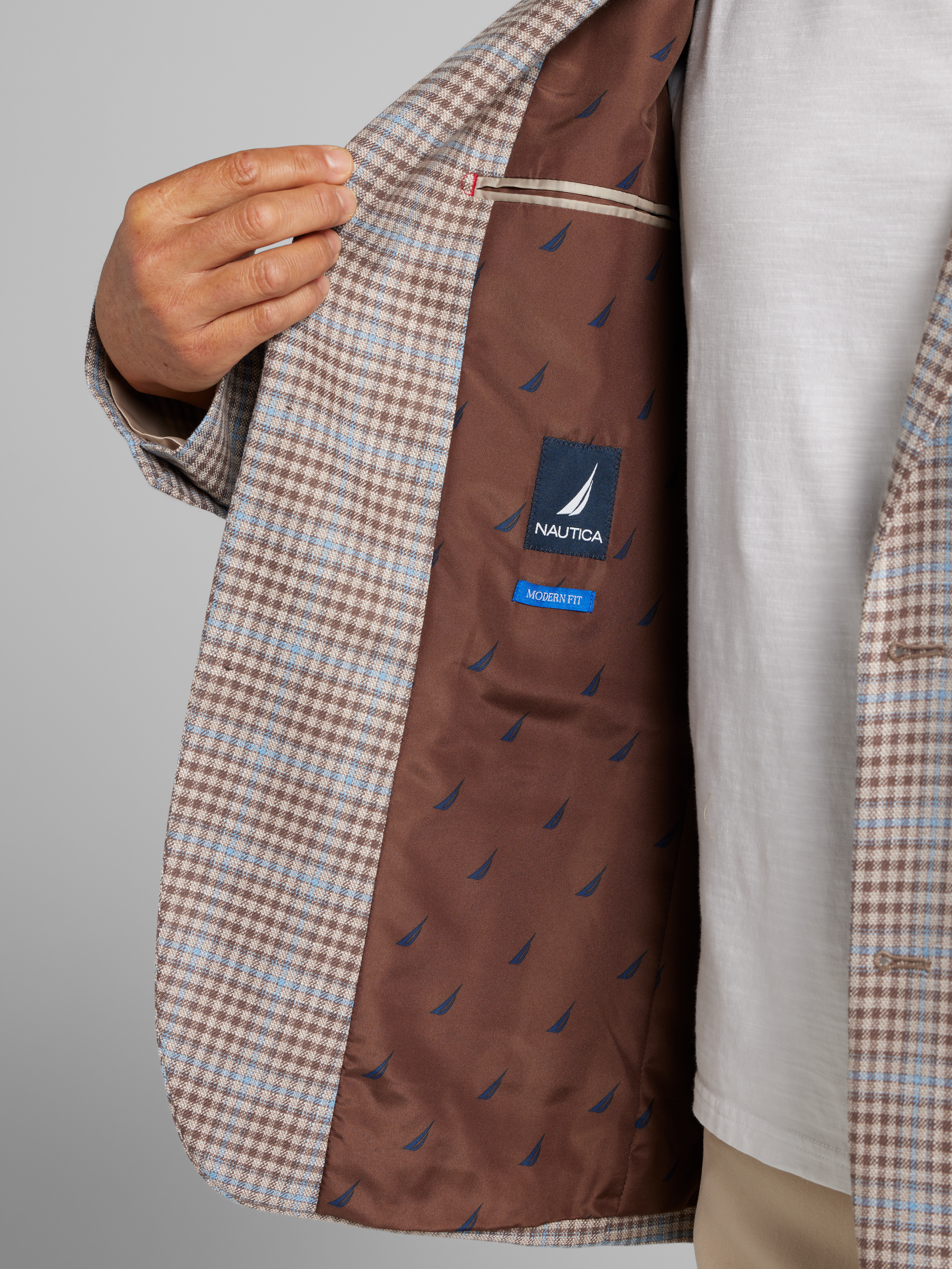 Modern Fit Fancy Tweed Plaid Sport Coat