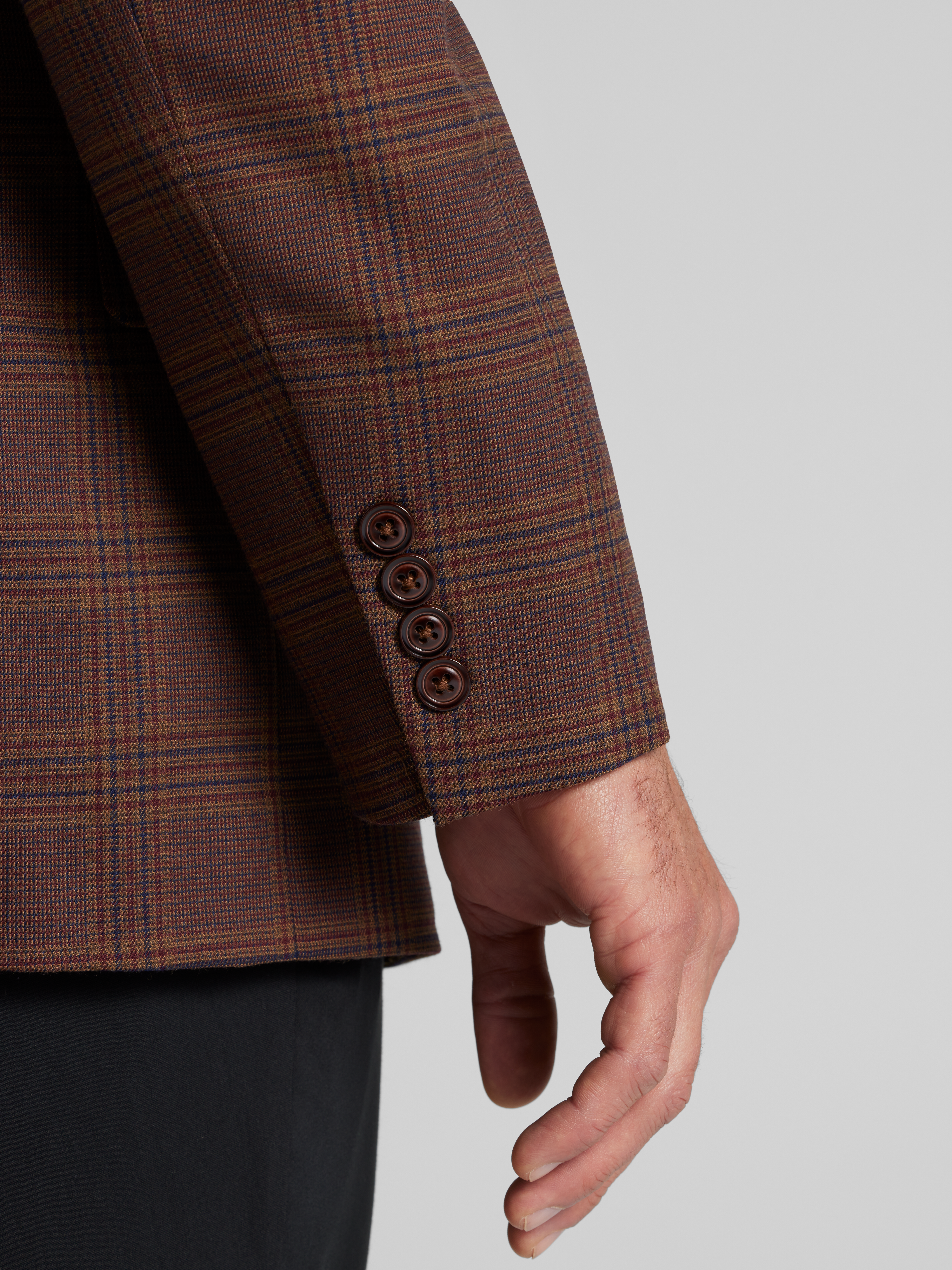 Modern Fit Fancy Tweed Plaid Sport Coat