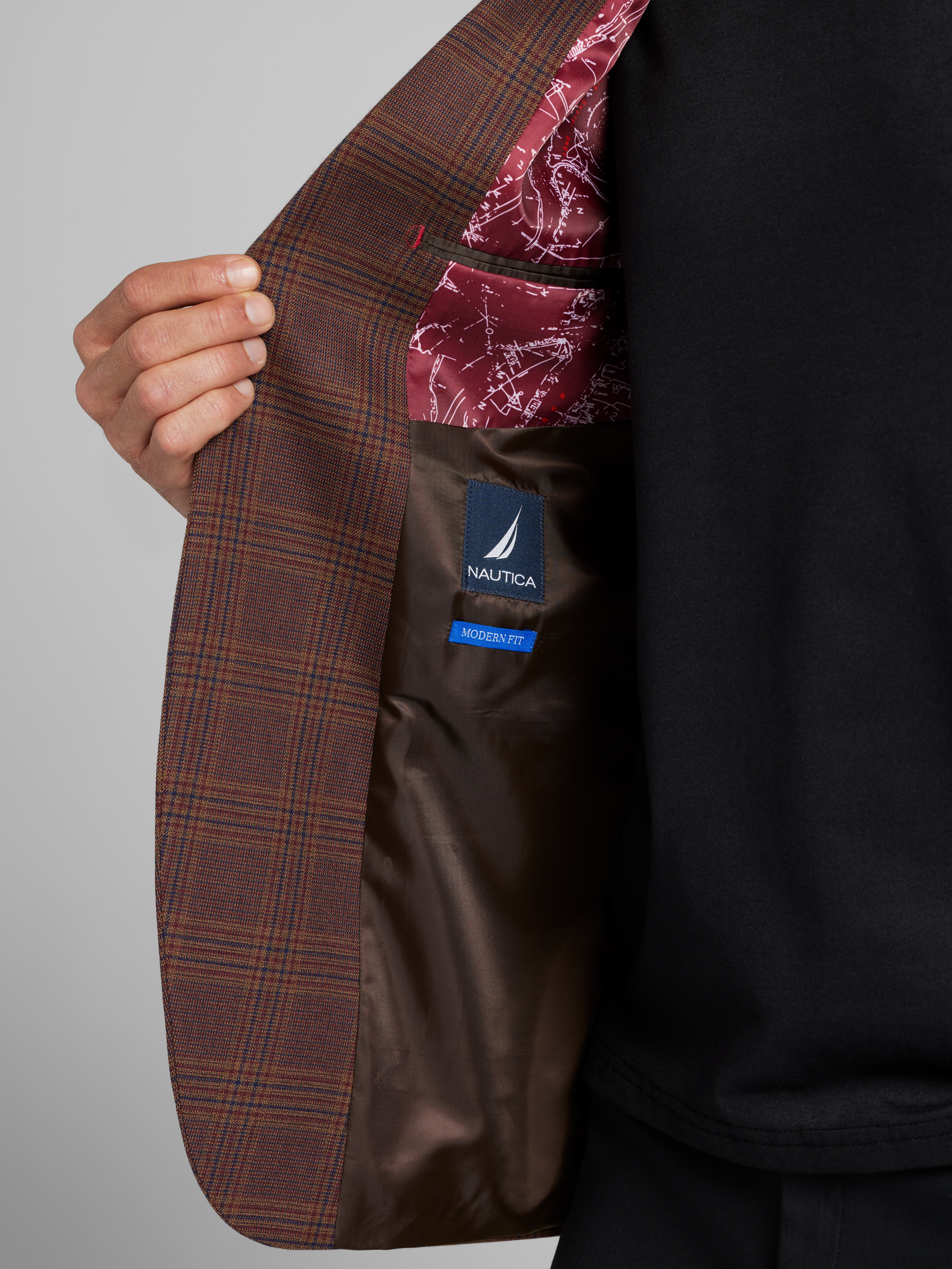 Modern Fit Fancy Tweed Plaid Sport Coat