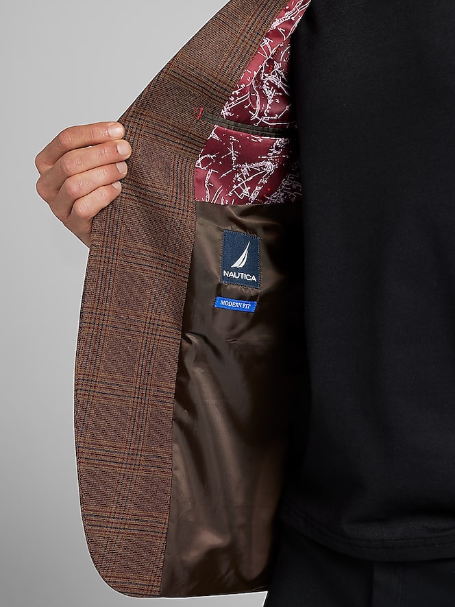 Nautica Modern Fit Fancy Tweed Plaid Sport Coat