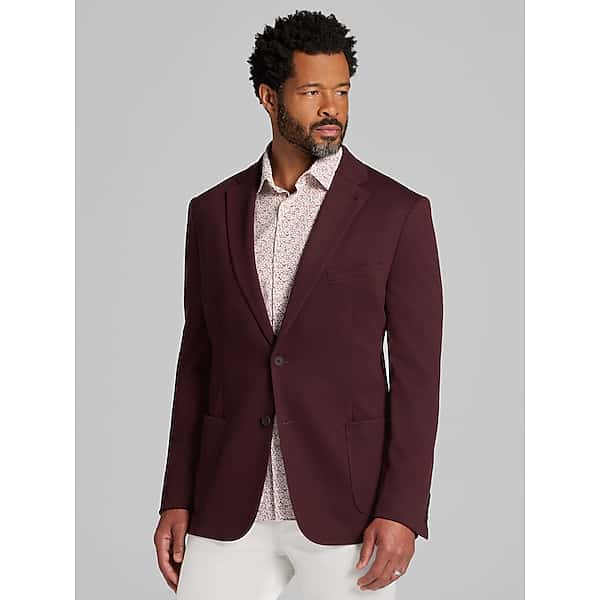 Calvin Klein Men's Slim Fit Blazer Burgundy - Size: 46 Long TMW17PU46306