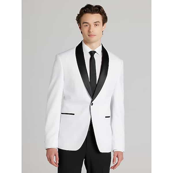 Egara Men's Slim Fit Dinner Jacket White - Size: 48 Regular TMW17PX48210