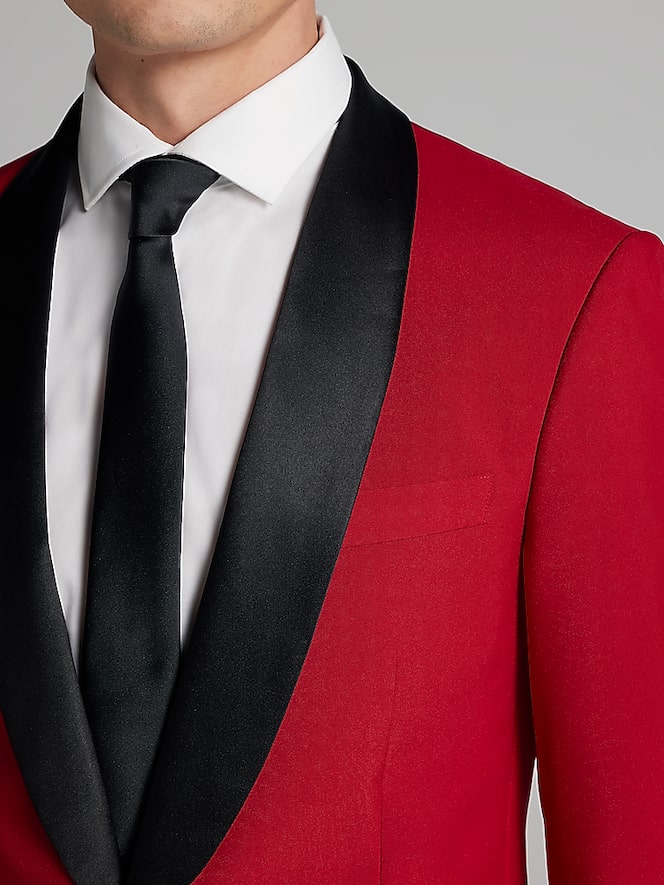 Egara Slim Fit Shawl Lapel Dinner Jacket, Red - Image 2 of 8