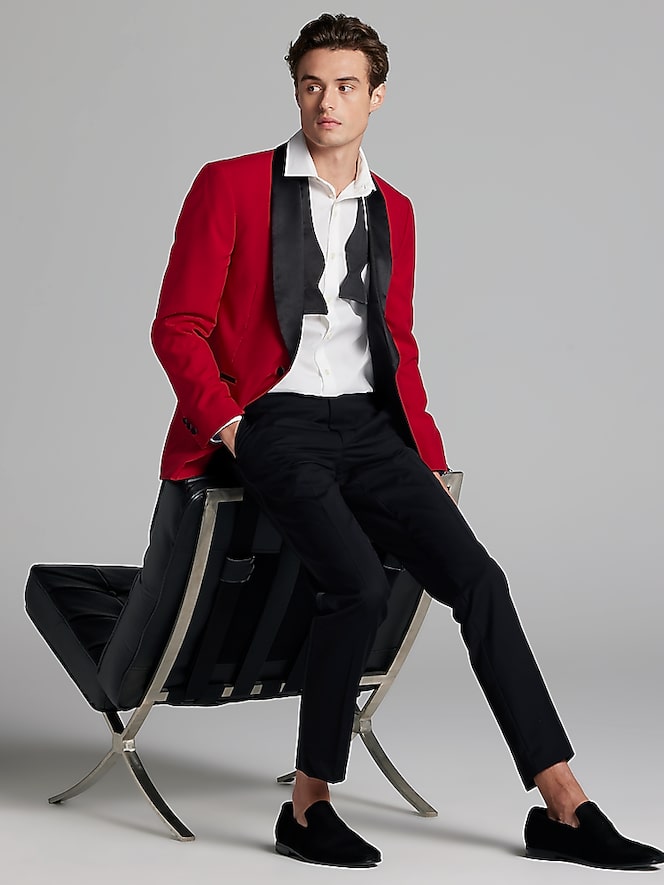Egara Slim Fit Shawl Lapel Dinner Jacket, Red - Image 7 of 8