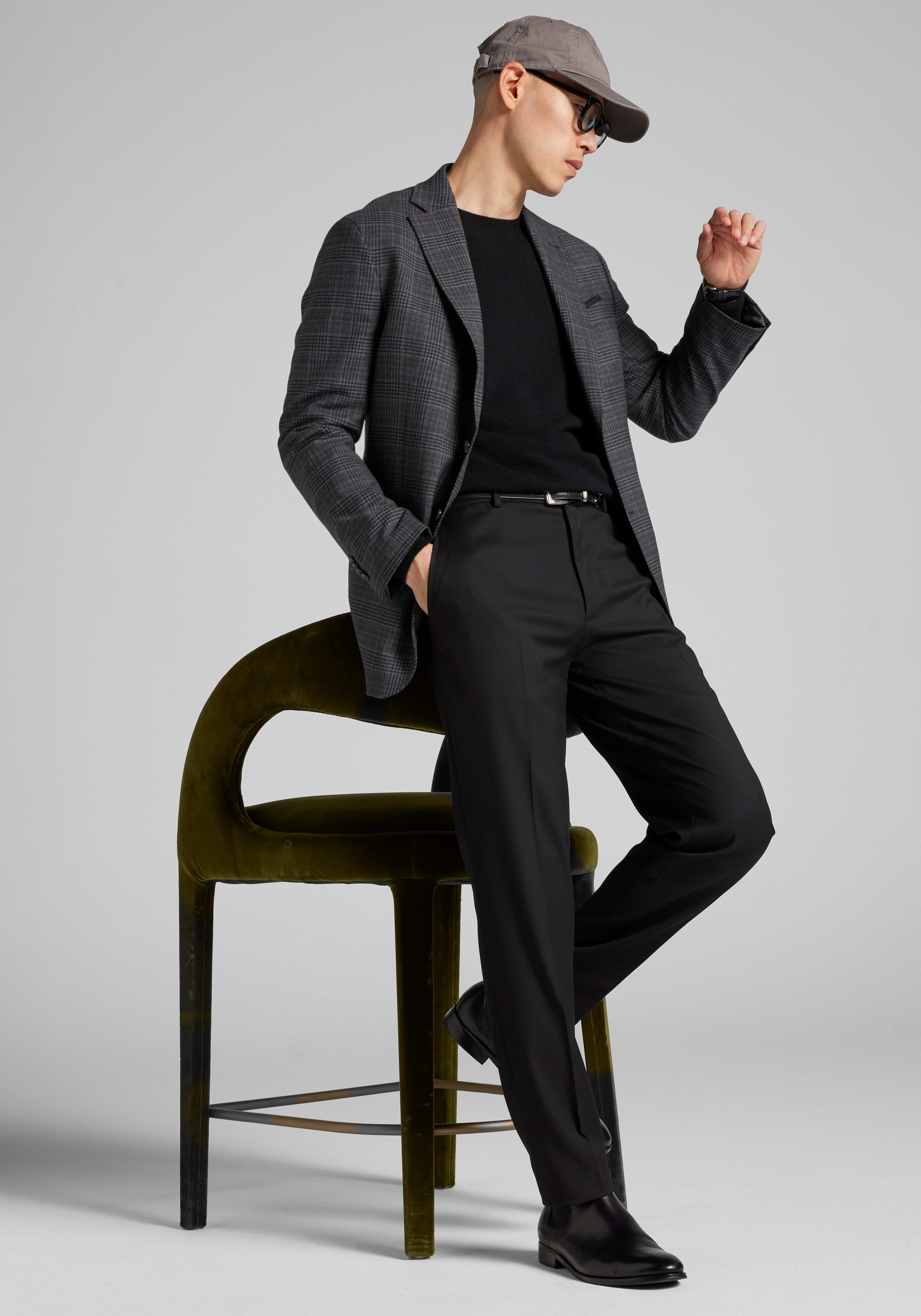 Modern Fit Plaid Sport Coat