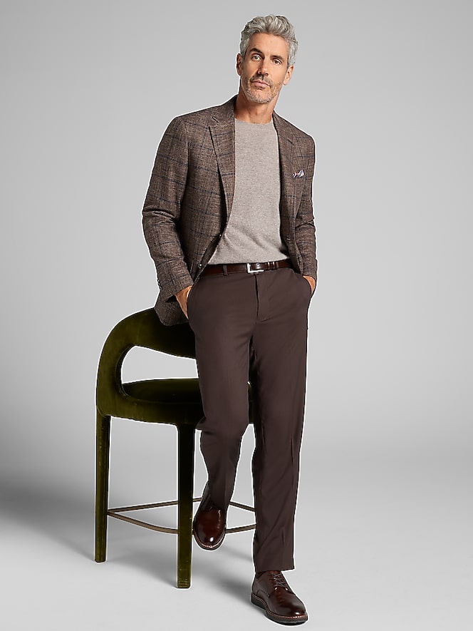 Joseph Abboud Classic Fit Windowpane Plaid Sport Coat