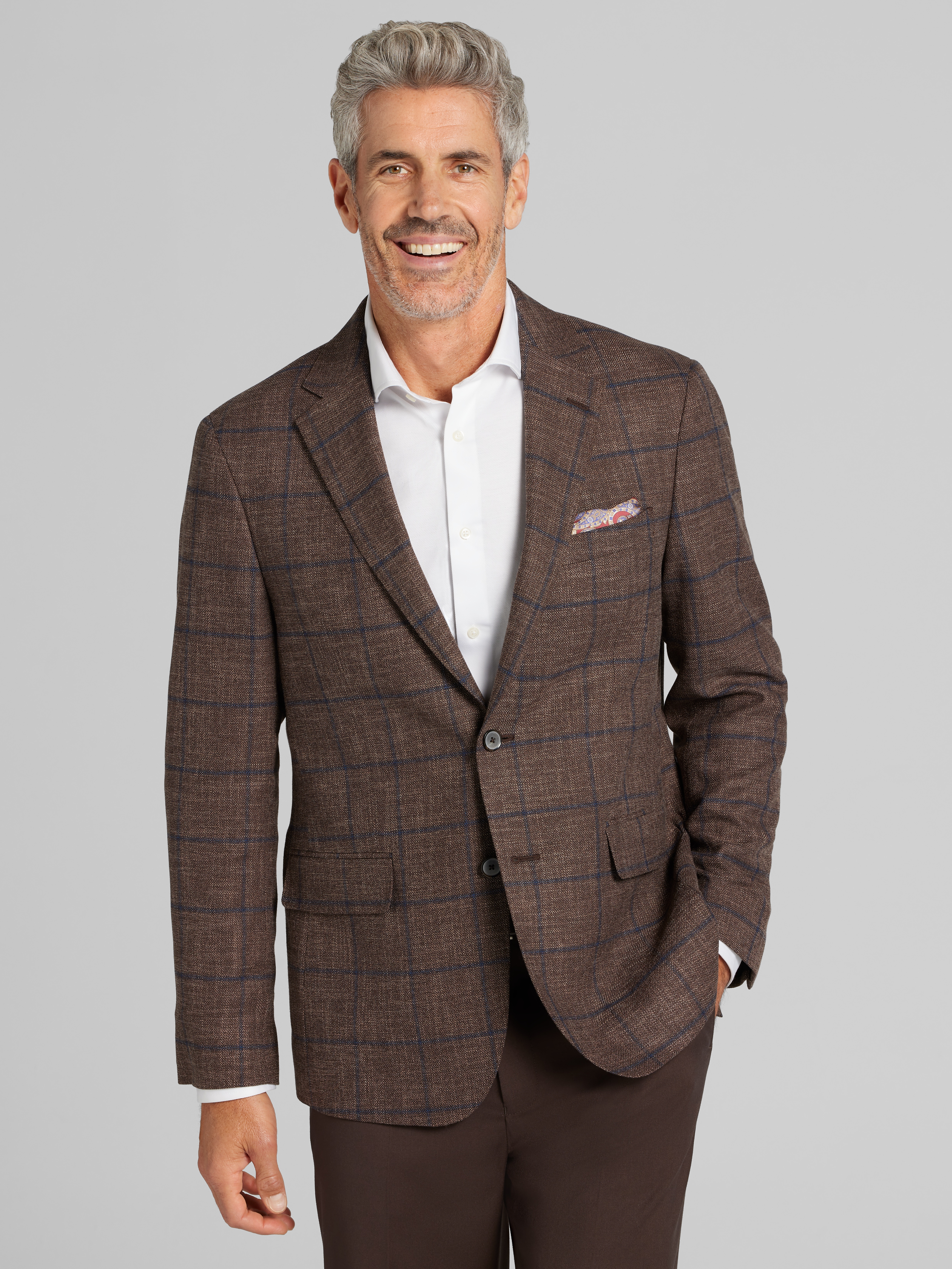 Classic Fit Windowpane Plaid Sport Coat