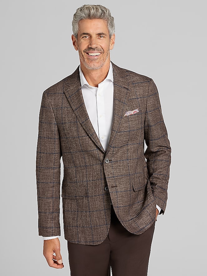 Joseph Abboud Classic Fit Windowpane Plaid Sport Coat
