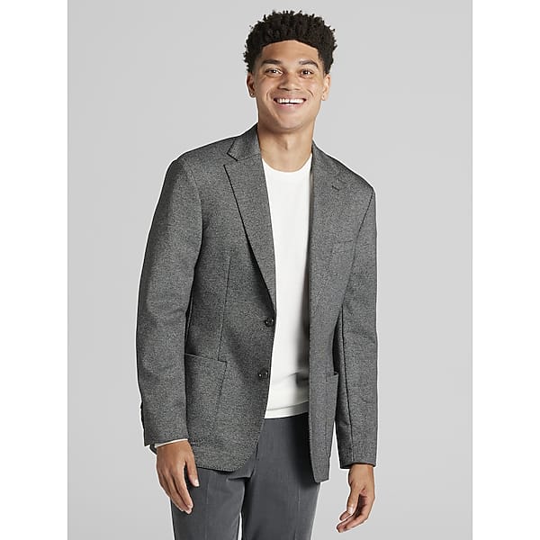 Calvin Klein Men's Slim Fit Sport Coat Black/White - Size: 44 Short